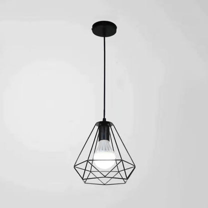 Contemporary Retro Iron Hemp Rope Simulated Greenery Diamond Sakura Leaf 1-Light Pendant Light For Dining Room