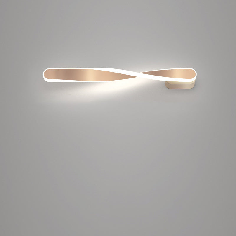 مصباح حائط LED طويل من الألومنيوم والسيليكون بتصميم حلزوني عصري بسيط لغرفة المعيشة 