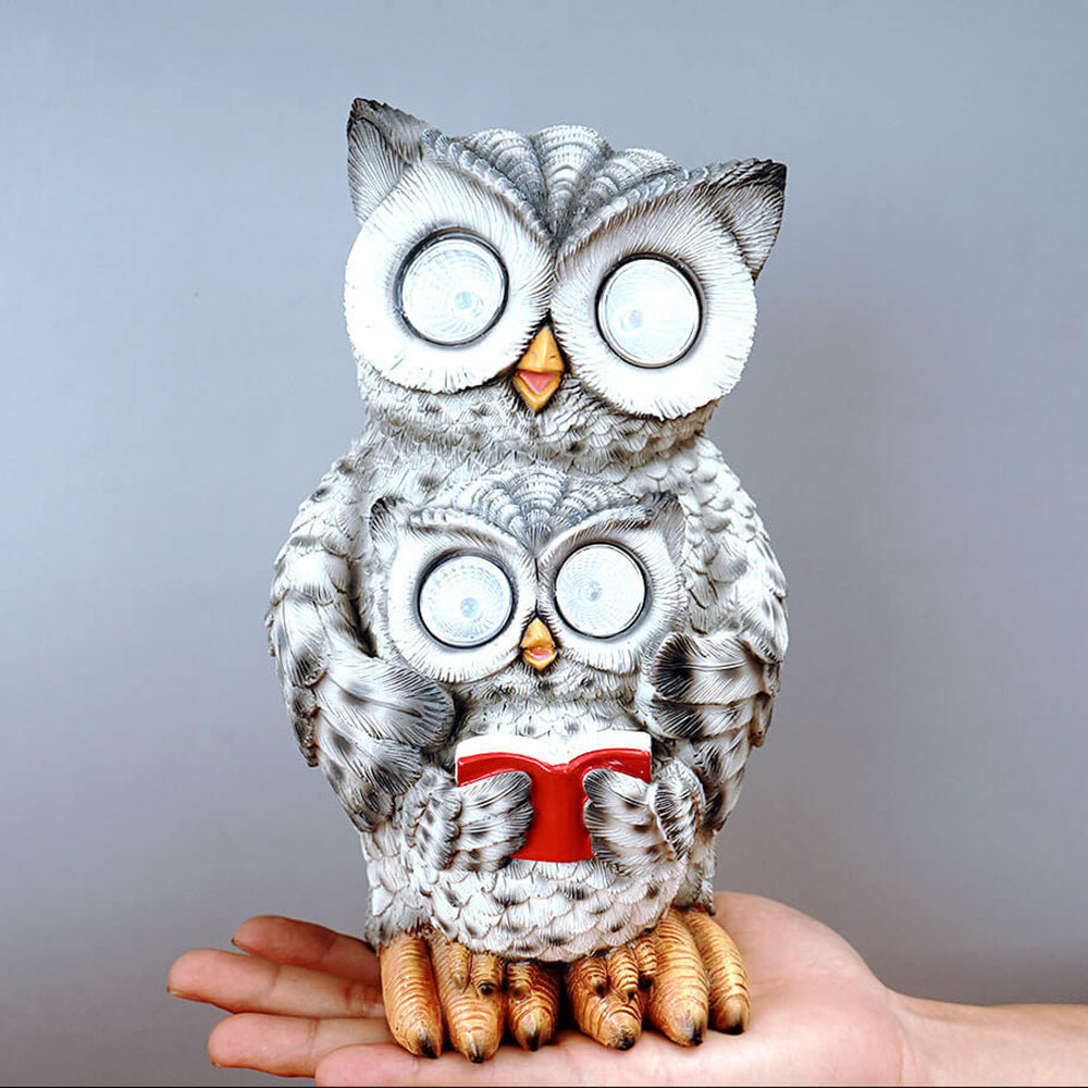 Modern Decorative Solar Owl Resin LED Night Light Table Lamp