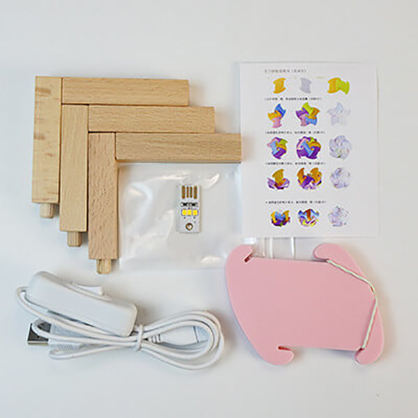 Creative DIY Round Hydrangea Combination Design LED Night Light Table Lamp