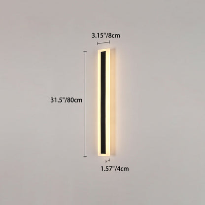 Modern Minimalist Long Rectangular Aluminum Acrylic LED Wall Sconce Lamp For Garden