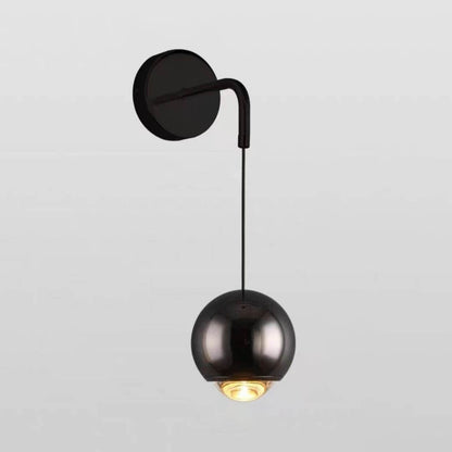 Modern Minimalist Round Ball Aluminum Glass LED Wall Sconce Lamp For Bedroom