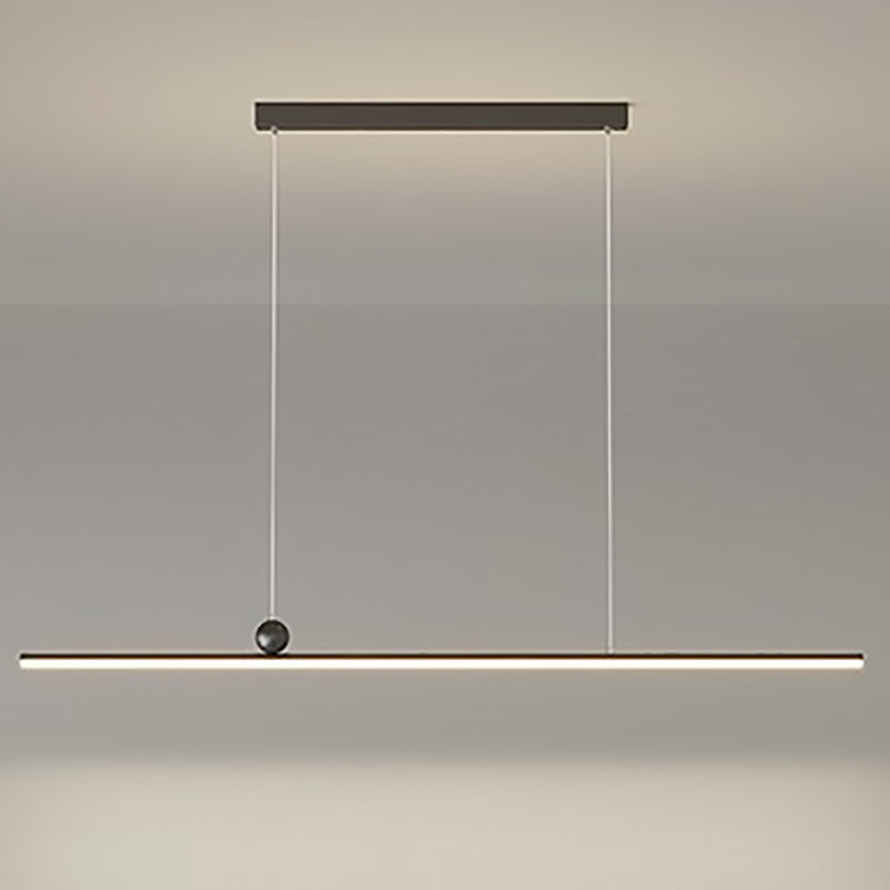 ثريا جزيرة LED مصنوعة من الحديد والألومنيوم والأكريليك بتصميم عصري بسيط لغرفة الطعام 