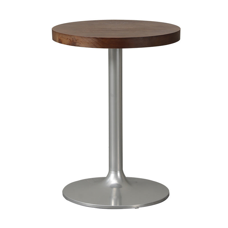 Contemporary Industrial PU Leather Wood Iron Square X Shape Back Dining Chair & Table Set For Dining Room