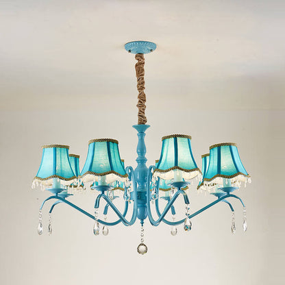 Modern Creative Cone Iron Crystal Fabric 5/6/8 Light Chandelier