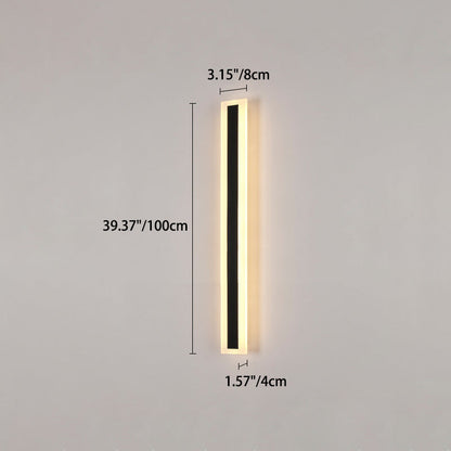 Modern Minimalist Long Rectangular Aluminum Acrylic LED Wall Sconce Lamp For Garden
