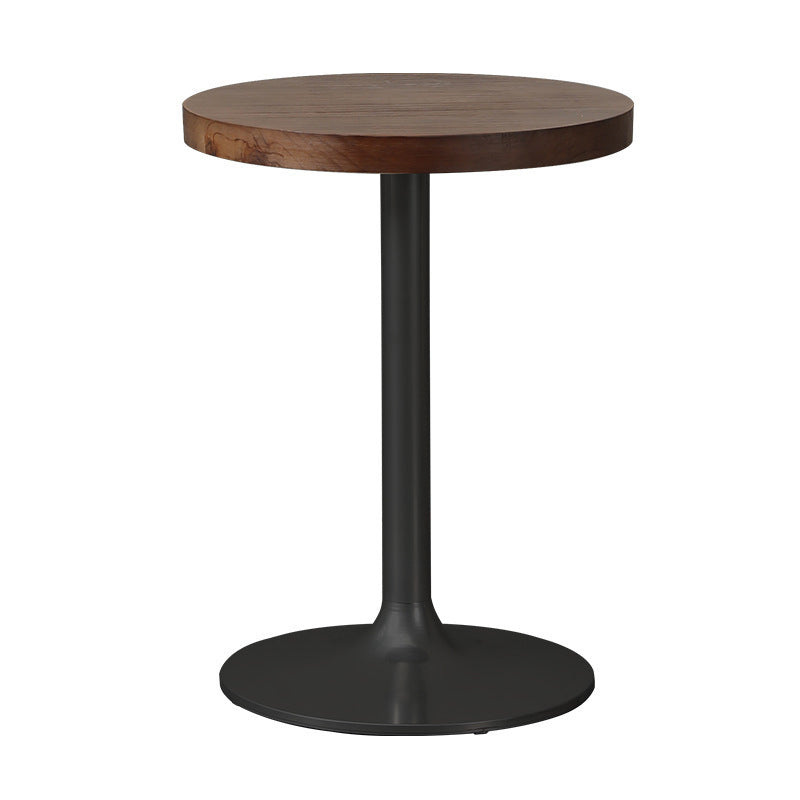 Contemporary Industrial PU Leather Wood Iron Square X Shape Back Dining Chair & Table Set For Dining Room