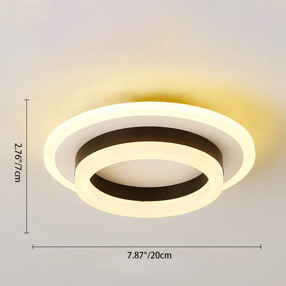 Modern Simplicity Acrylic Geometric Square Round Shade Hardware LED Flush Mount Ceiling Light For Living Room
