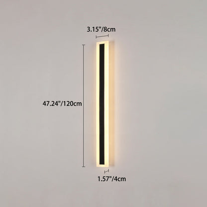 Modern Minimalist Long Rectangular Aluminum Acrylic LED Wall Sconce Lamp For Garden