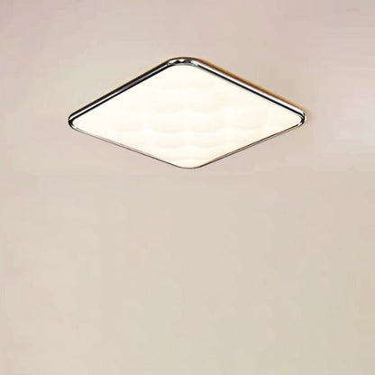 Modern Minimalist Square Lattice Iron PVC LED Flush Mount Ceiling Light For Bedroom