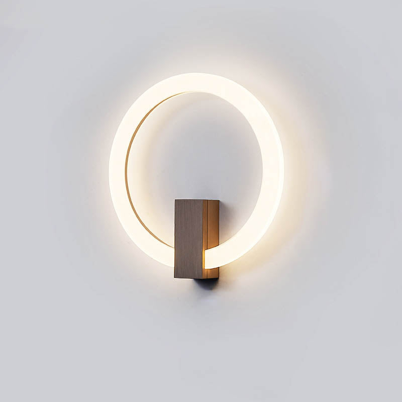 Modern Minimalist Round Iron Aluminum PVC LED Wall Sconce Lamp For Bedroom