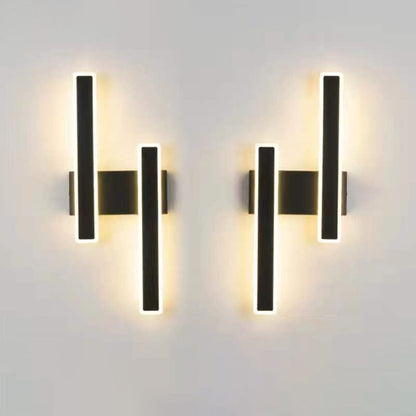 Modern Minimalist Geometric Strip Acrylic Hardware LED Wall Sconce Lamp For Bedroom