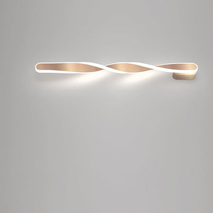 مصباح حائط LED طويل من الألومنيوم والسيليكون بتصميم حلزوني عصري بسيط لغرفة المعيشة 