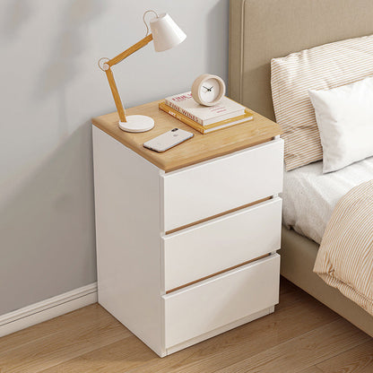 Modern Minimalist Rectangular Density Panel Nightstand 2/3 Drawer For Bedroom