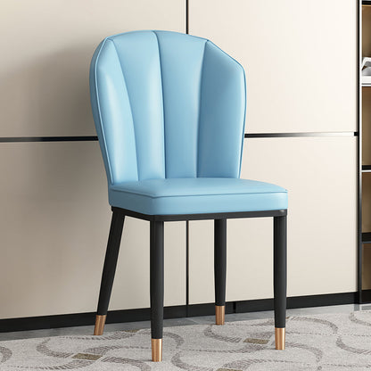 Modern Luxury Artificial Leather Carbon Steel Sponge Square Shell Dining Chair Backrest For Dining Room