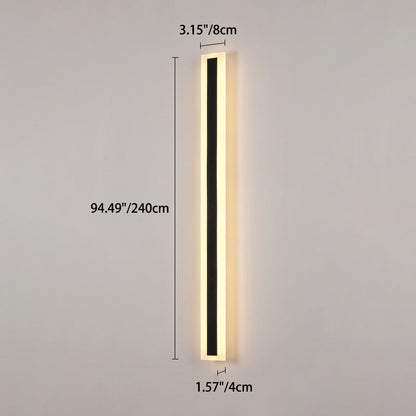 Modern Minimalist Long Rectangular Aluminum Acrylic LED Wall Sconce Lamp For Garden