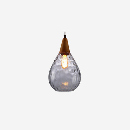 Water Ripple Glass 1-Light Drop Shaped Pendant Light