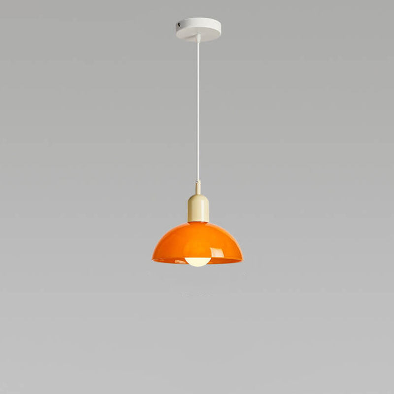 Modern Minimalist Glass Hemisphere 1-Light Pendant Light