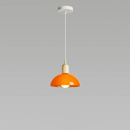Modern Minimalist Glass Hemisphere 1-Light Pendant Light
