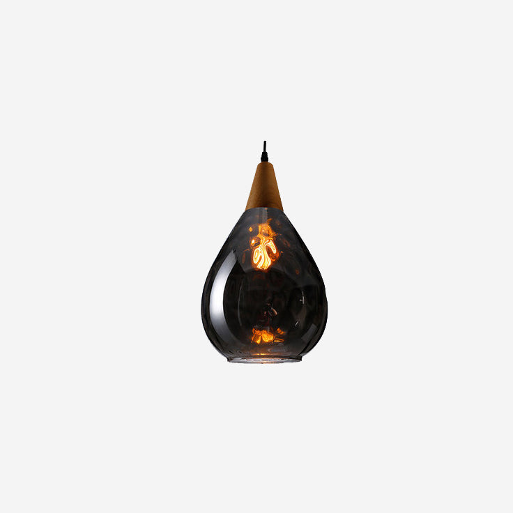 Water Ripple Glass 1-Light Drop Shaped Pendant Light