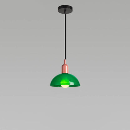 Modern Minimalist Glass Hemisphere 1-Light Pendant Light