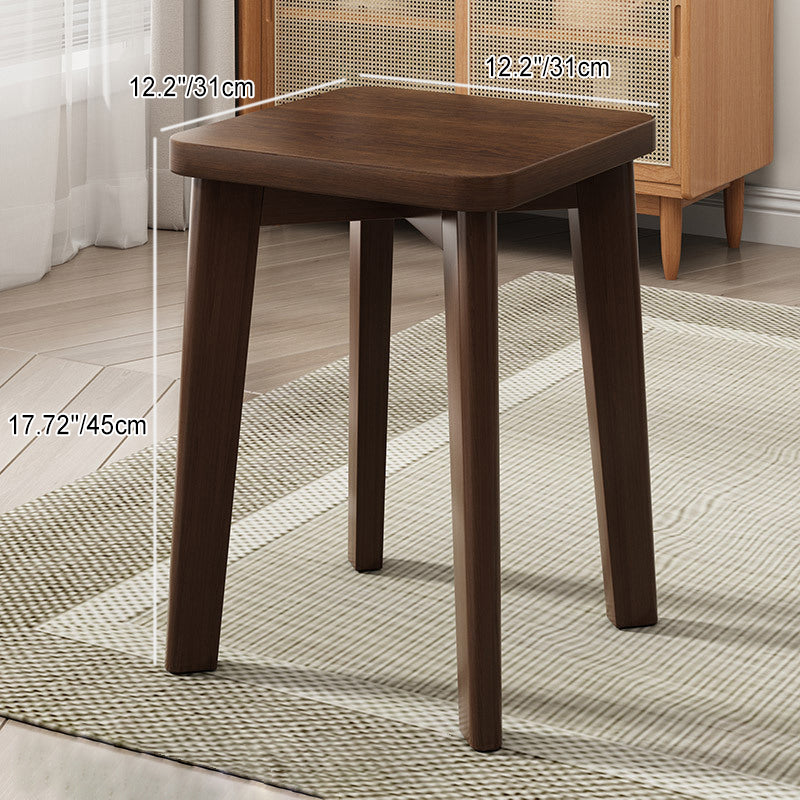 Modern Minimalist Square Upholstered Wood Technology Cloth Faux Leather Dining Chair Backless For Dining Room