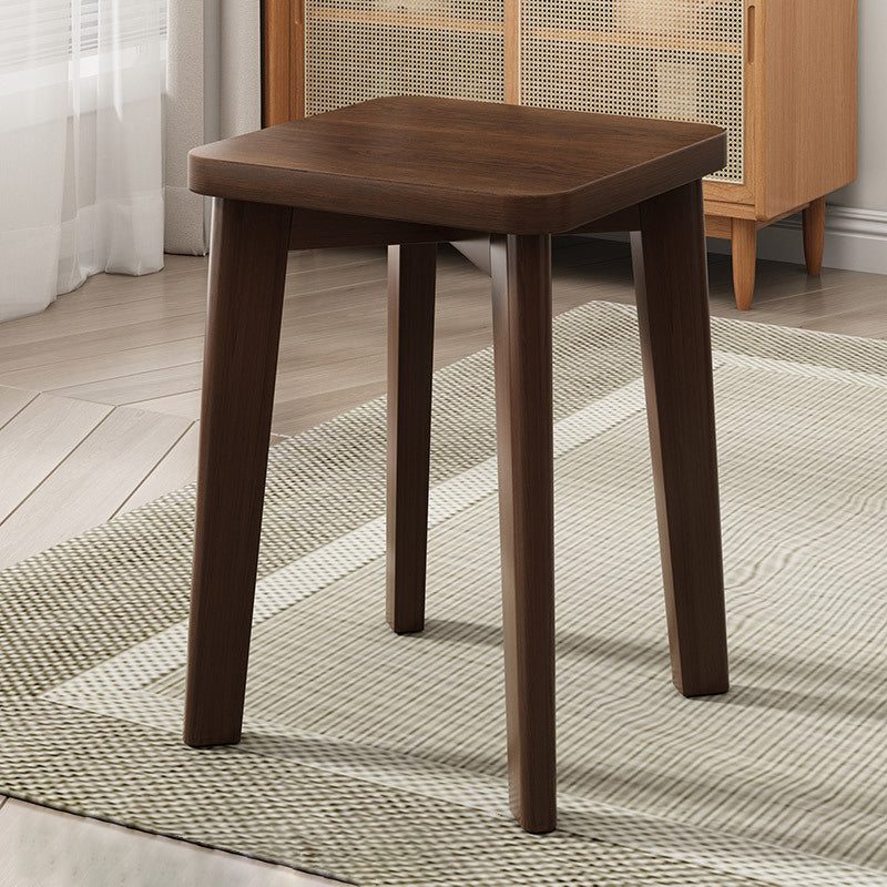 Modern Minimalist Square Upholstered Wood Technology Cloth Faux Leather Dining Chair Backless For Dining Room