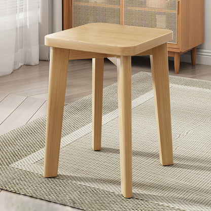 Modern Minimalist Square Upholstered Wood Technology Cloth Faux Leather Dining Chair Backless For Dining Room