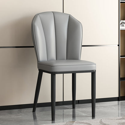 Modern Luxury Artificial Leather Carbon Steel Sponge Square Shell Dining Chair Backrest For Dining Room