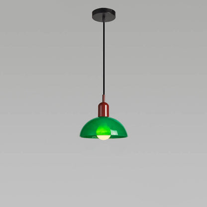 Modern Minimalist Glass Hemisphere 1-Light Pendant Light
