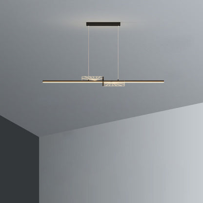 Modern Minimalist Strip Cone Circle Iron Acrylic LED Chandeliers Island Light For Dining Room