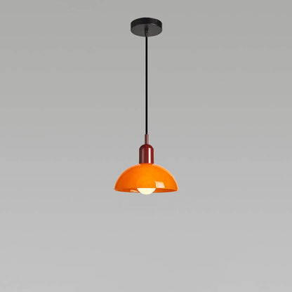 Modern Minimalist Glass Hemisphere 1-Light Pendant Light