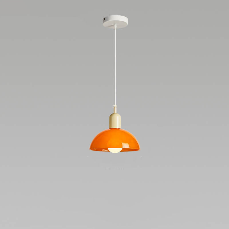 Modern Minimalist Glass Hemisphere 1-Light Pendant Light