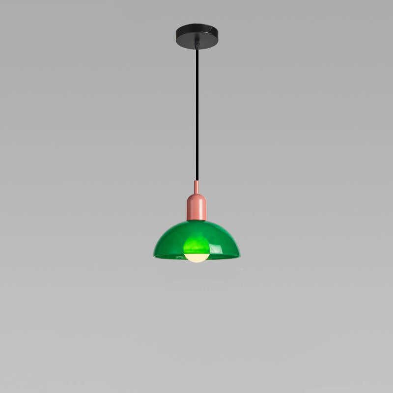 Modern Minimalist Glass Hemisphere 1-Light Pendant Light