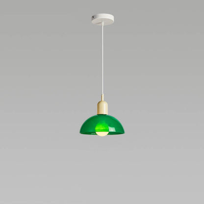 Modern Minimalist Glass Hemisphere 1-Light Pendant Light