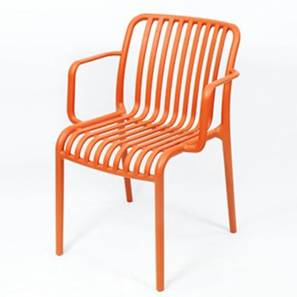 Modern Minimalist Rectangular PP Dining Chair Armrest Backrest For Dining Room