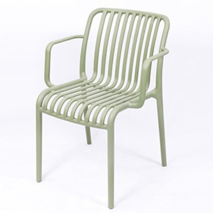 Modern Minimalist Rectangular PP Dining Chair Armrest Backrest For Dining Room