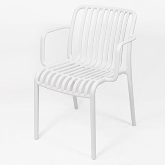 Modern Minimalist Rectangular PP Dining Chair Armrest Backrest For Dining Room