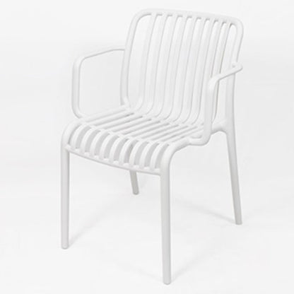 Modern Minimalist Rectangular PP Dining Chair Armrest Backrest For Dining Room