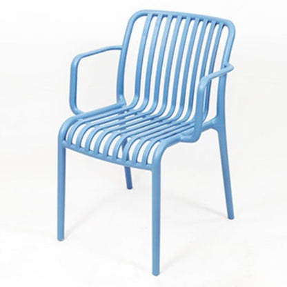 Modern Minimalist Rectangular PP Dining Chair Armrest Backrest For Dining Room