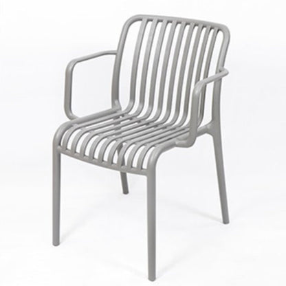 Modern Minimalist Rectangular PP Dining Chair Armrest Backrest For Dining Room