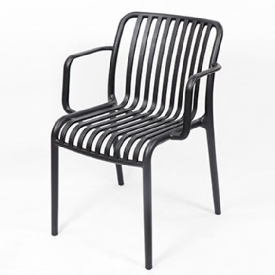 Modern Minimalist Rectangular PP Dining Chair Armrest Backrest For Dining Room