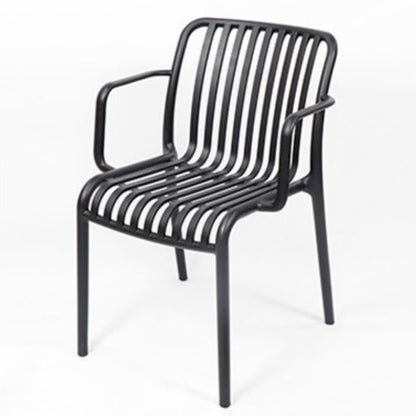 Modern Minimalist Rectangular PP Dining Chair Armrest Backrest For Dining Room