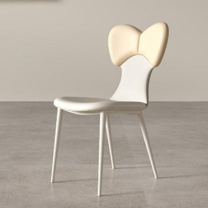 Contemporary Nordic Faux Leather Steel Square Bow Tie Dining Chair Backrest For Dining Room