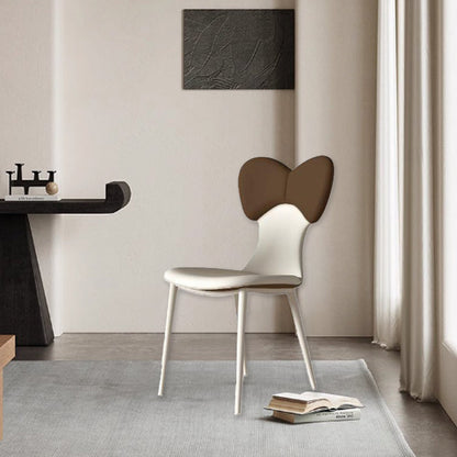 Contemporary Nordic Faux Leather Steel Square Bow Tie Dining Chair Backrest For Dining Room