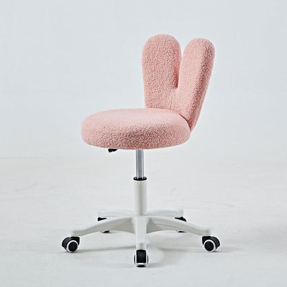 Modern Minimalist Round Lambswool Metal Vanity Stool Backrest For Bedroom