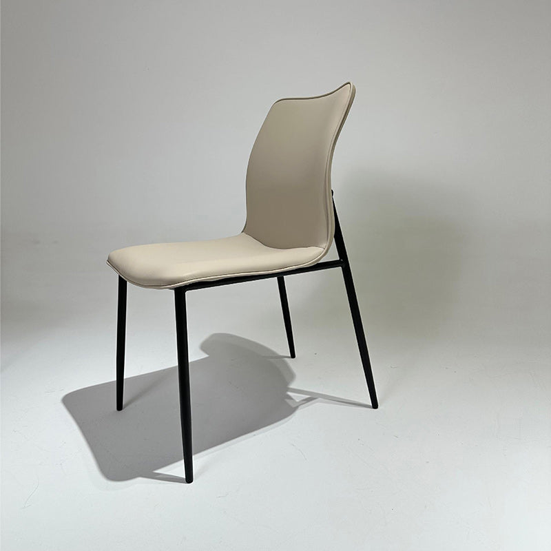 Modern Minimalist PU Leather Carbon Steel Sponge Square Dining Chair Backrest For Dining Room