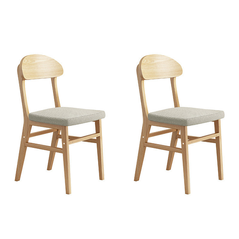 Contemporary Nordic Wood Sponge Square Elliptical Dining Chair Backrest For Dining Room