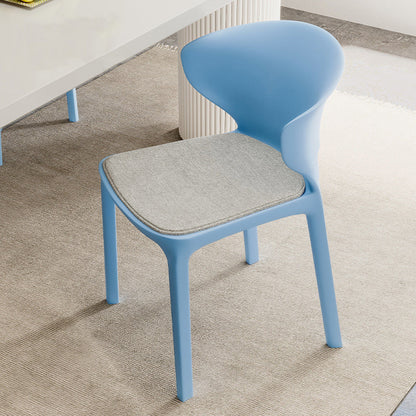 Contemporary Scandinavian PP Plastic Velvet Square Ergonomivally Design Stackable Dining Chair Backrest For Dining Room