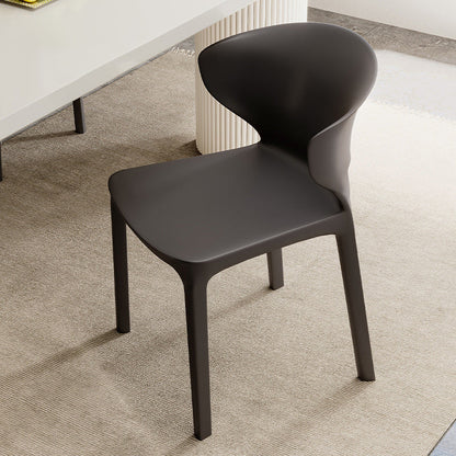 Contemporary Scandinavian PP Plastic Velvet Square Ergonomivally Design Stackable Dining Chair Backrest For Dining Room